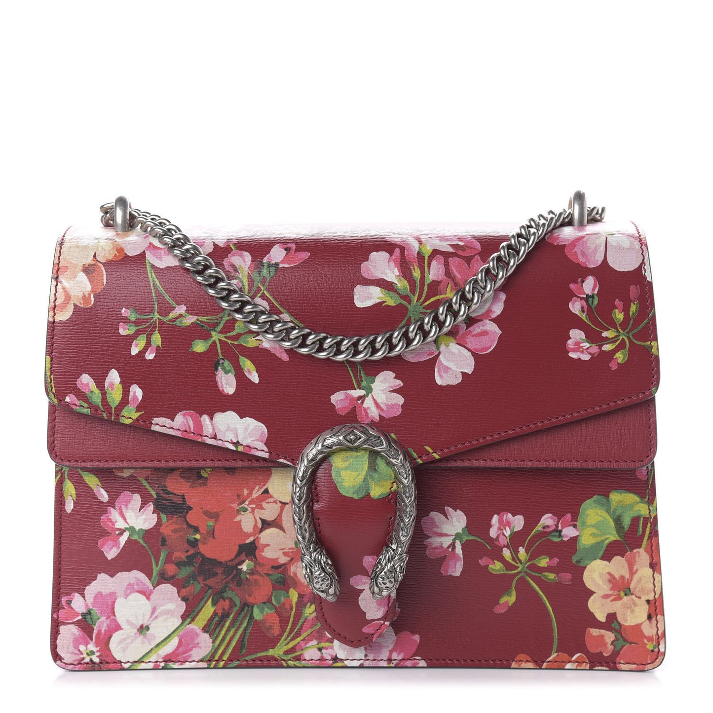 Calfskin Blooms Print Medium Dionysus Shoulder Bag Romantic Cherry Multicolor