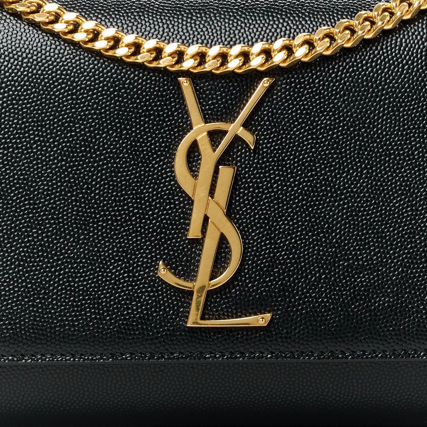Saint Laurent Grain De Poudre Small Monogram Kate Satchel Black 9 of 12