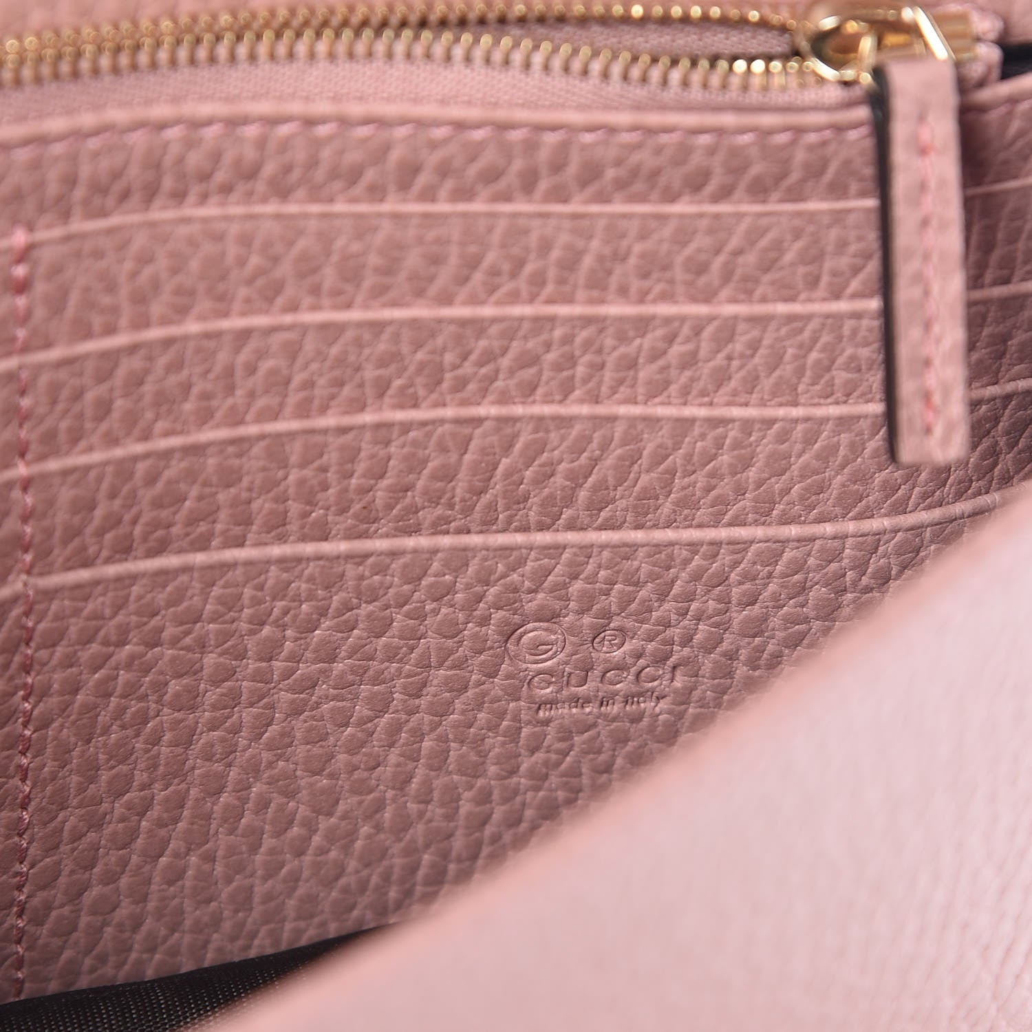 Gucci Dollar Calfskin Interlocking G Chain Wallet Soft Pink 7 of 10