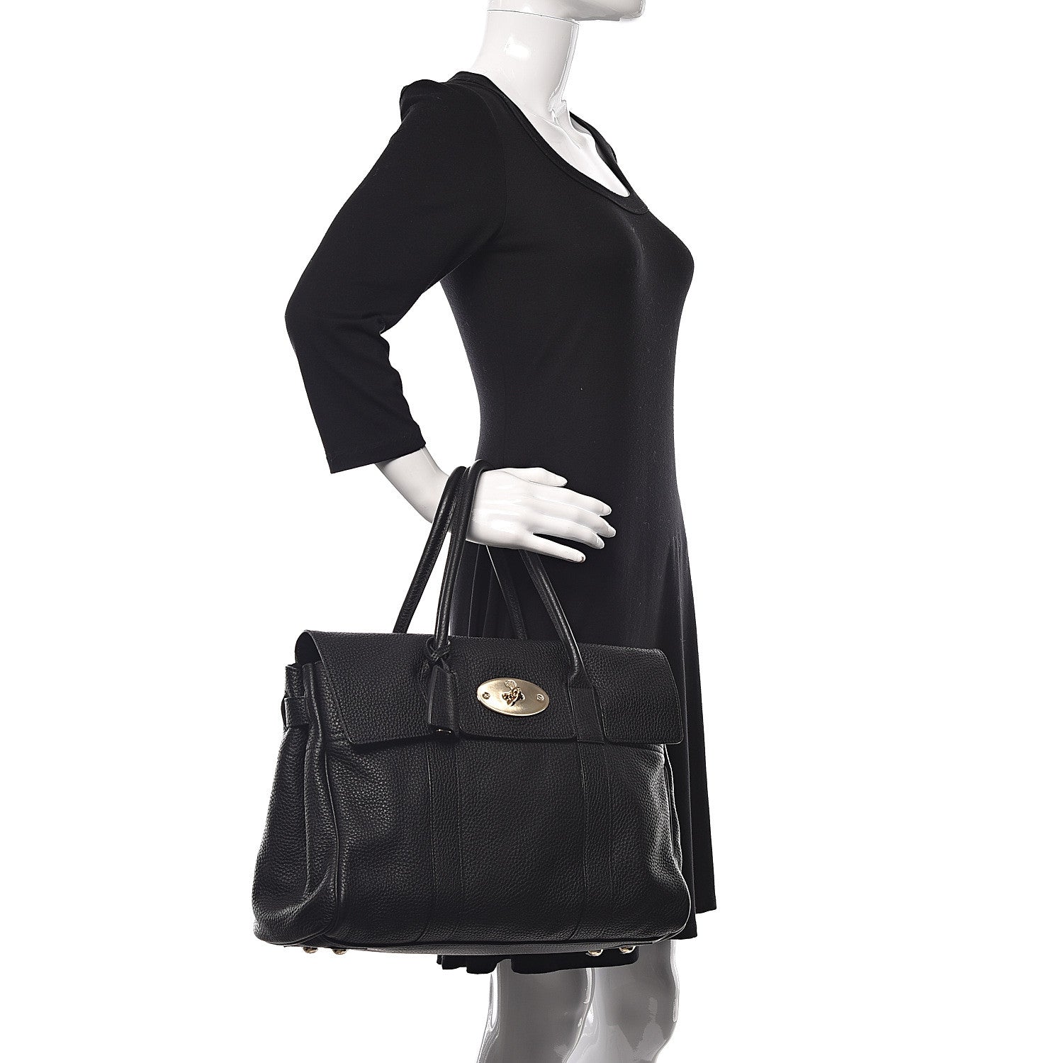 Mulberry Natural Leather Bayswater Black 2 of 11