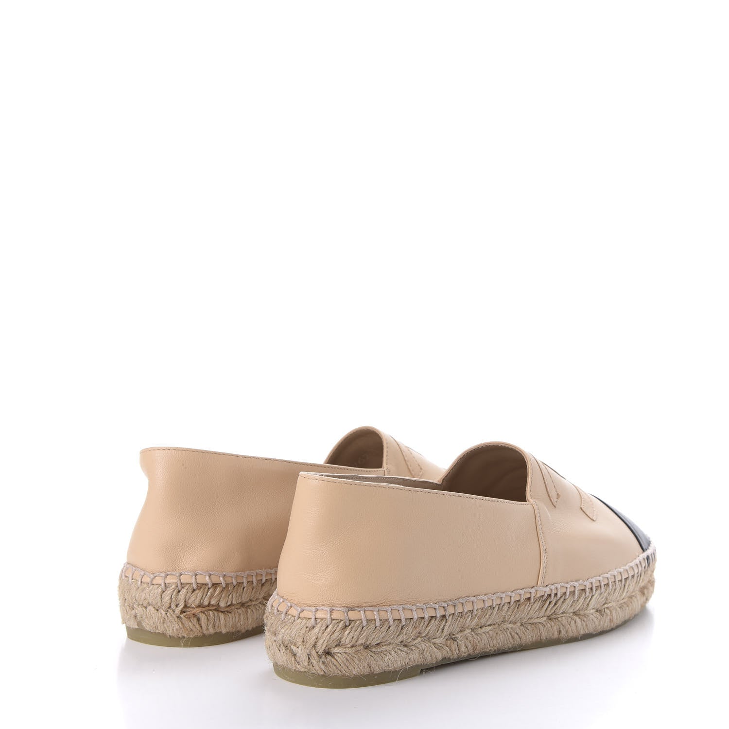 Chanel Lambskin CC Espadrilles 38 Beige Black 4 of 10