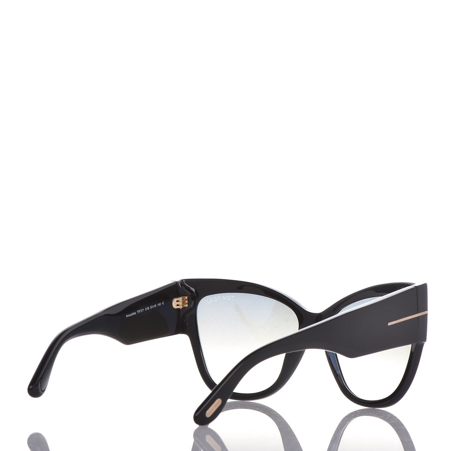 Acetate Anoushka Cat Eye Sunglasses TF371 Black
