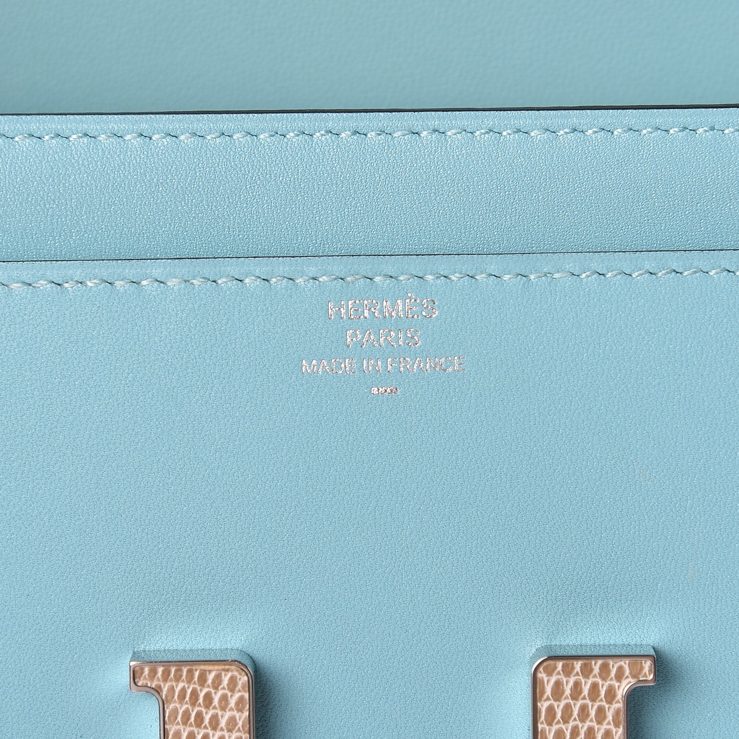 Tadelakt Lizard Constance Long Wallet Bleu Atoll Ficelle