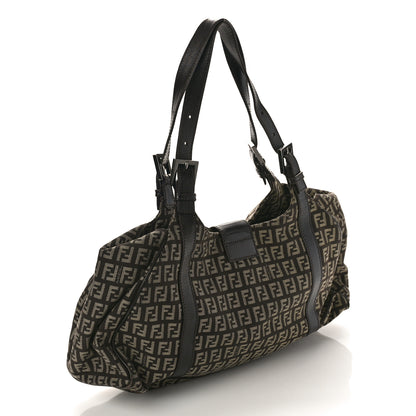 Fendi Zucchino Vitello Shoulder Bag Testa di Moro Beige 3 of 11