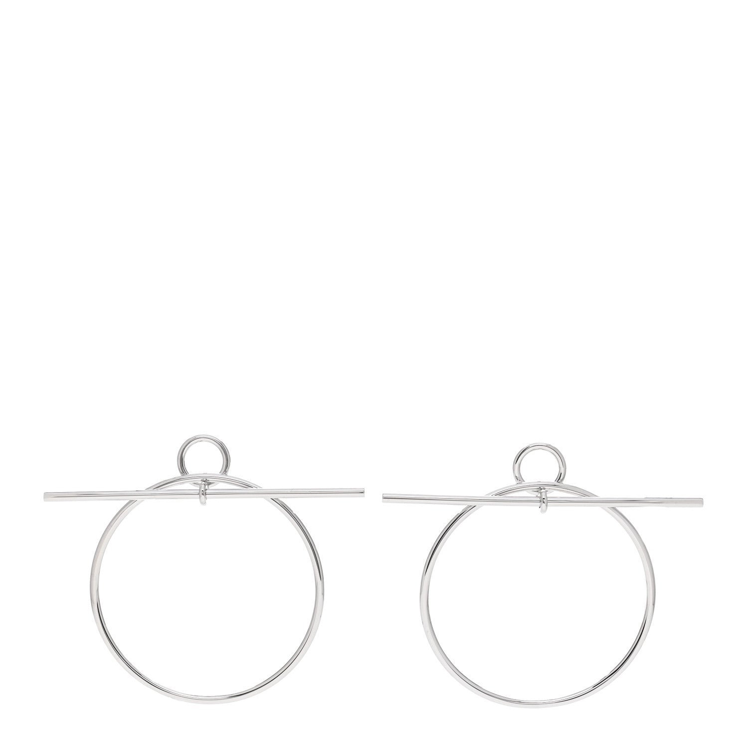 Hermes Sterling Silver MM Loop Earrings 1 of 6