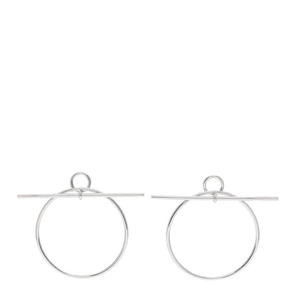 Hermes Sterling Silver MM Loop Earrings 1 of 6