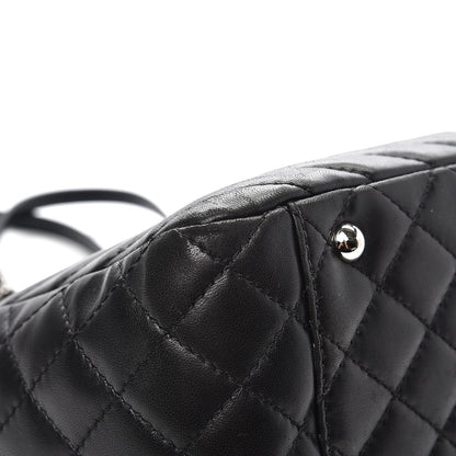 Chanel Lambskin Surpique Chevron Quilted Tote Black 10 of 13