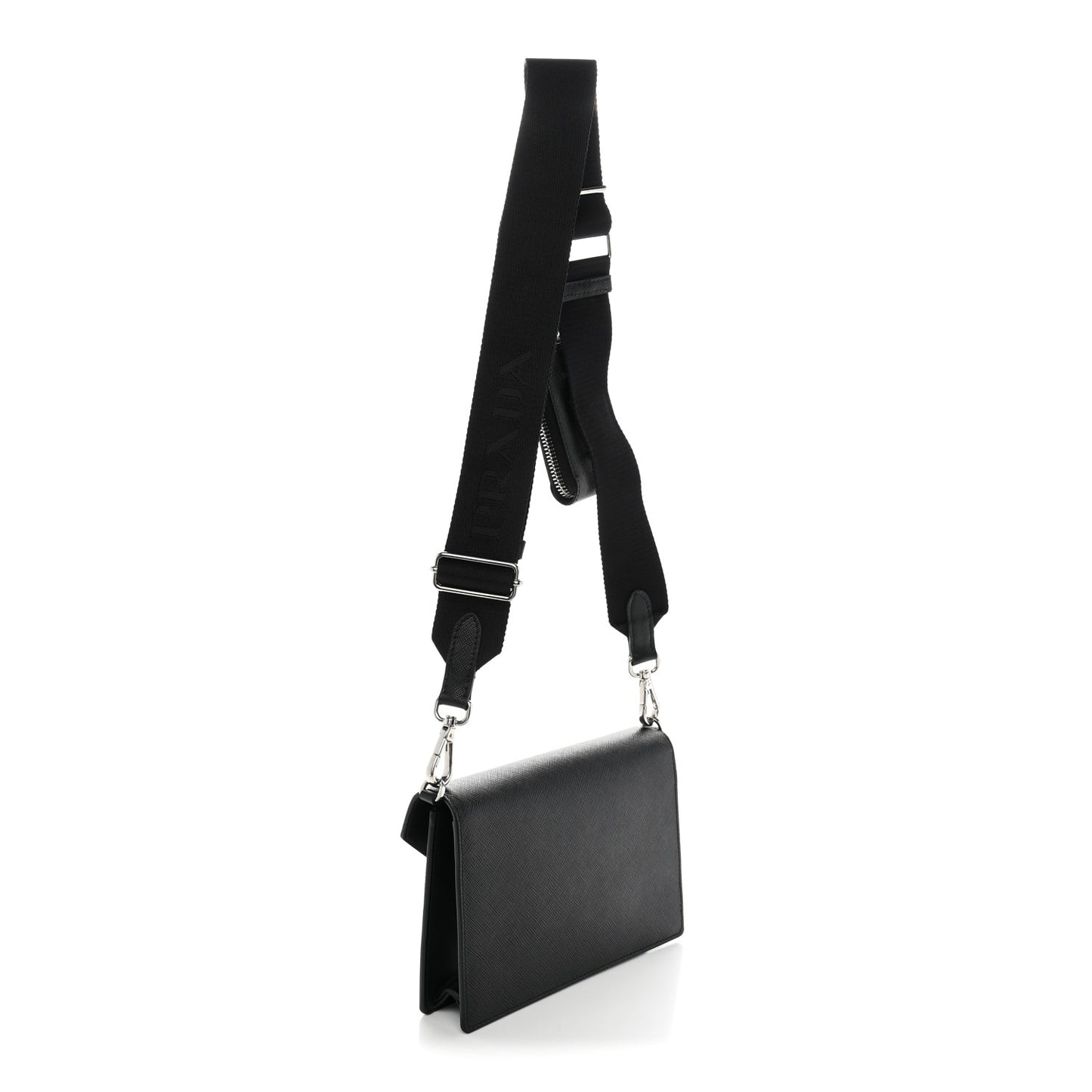 Saffiano City Calf Mini Envelope Bag Black