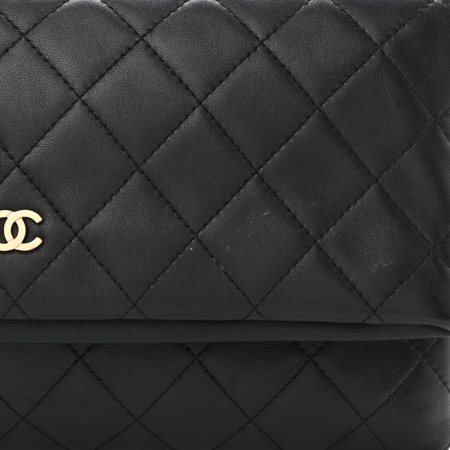 Chanel Lambskin Quilted CC Beauty Clutch Black 9 of 9