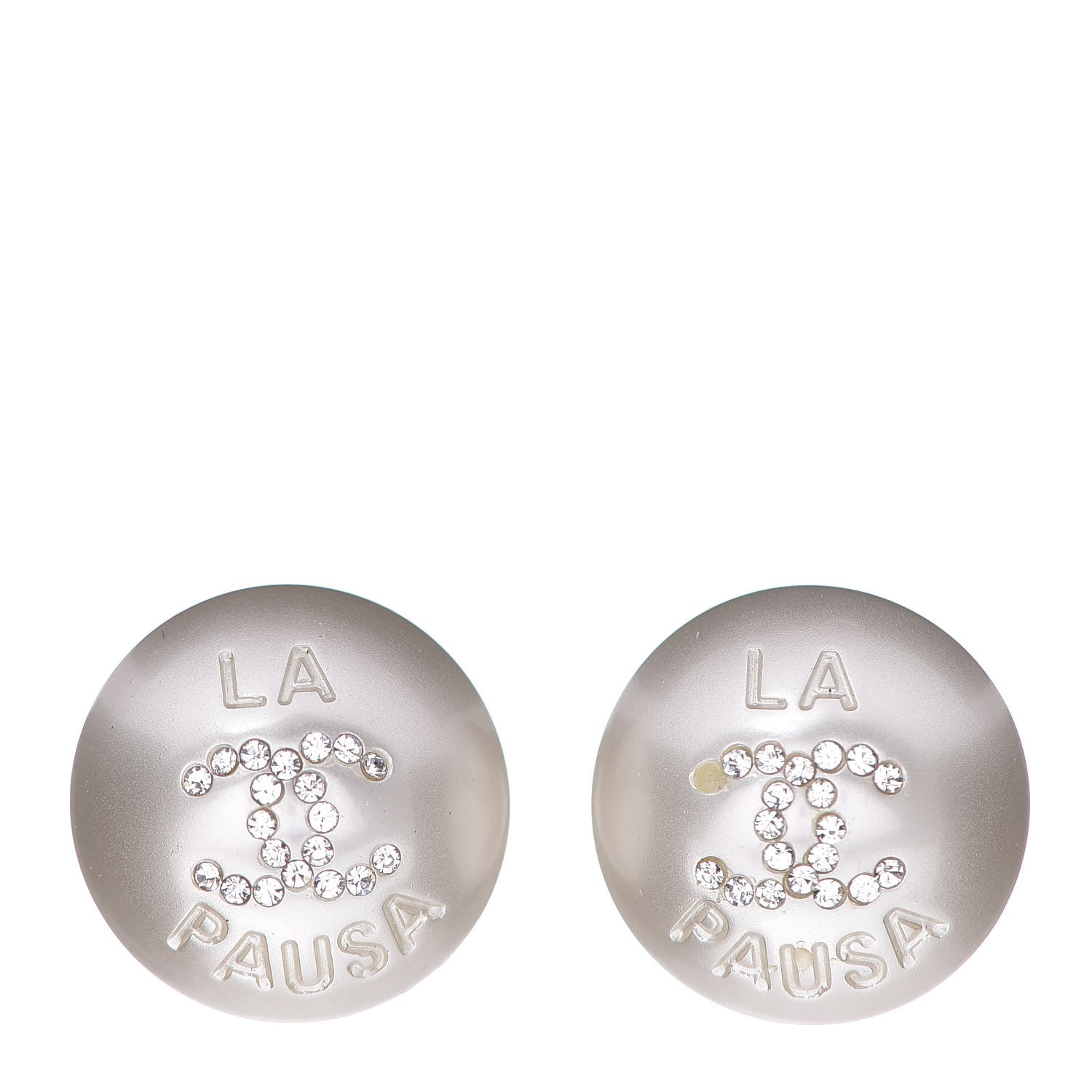 Chanel Pearl Crystal CC La Pausa Earrings 1 of 6