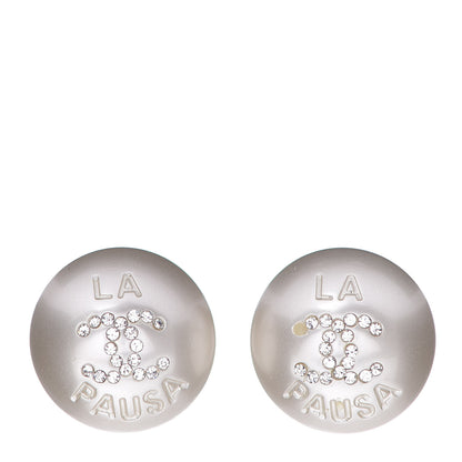 Chanel Pearl Crystal CC La Pausa Earrings 1 of 6