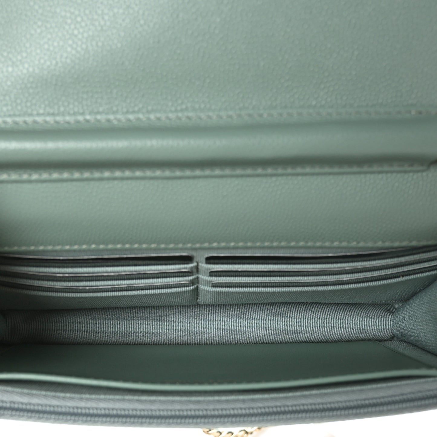 Caviar Quilted Wallet On Chain WOC Dark Green