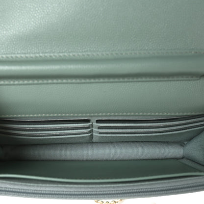 Chanel Caviar Quilted Wallet On Chain WOC Dark Green 5 of 10
