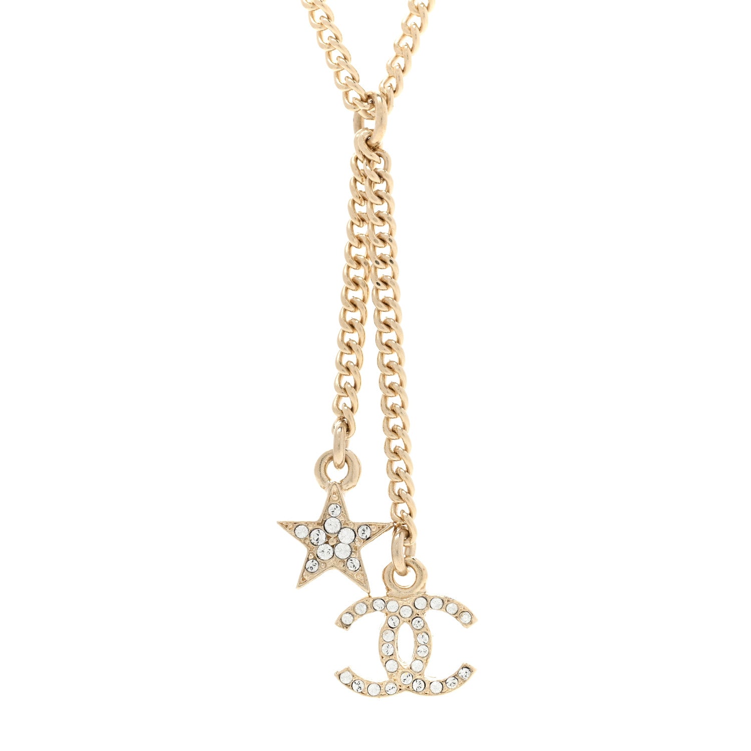 Chanel Pearl Crystal CC Star Necklace Gold 4 of 6