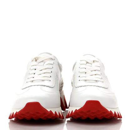 Christian Louboutin Calfskin Neoprene Womens Loubishark Sneakers 40 White 2 of 6
