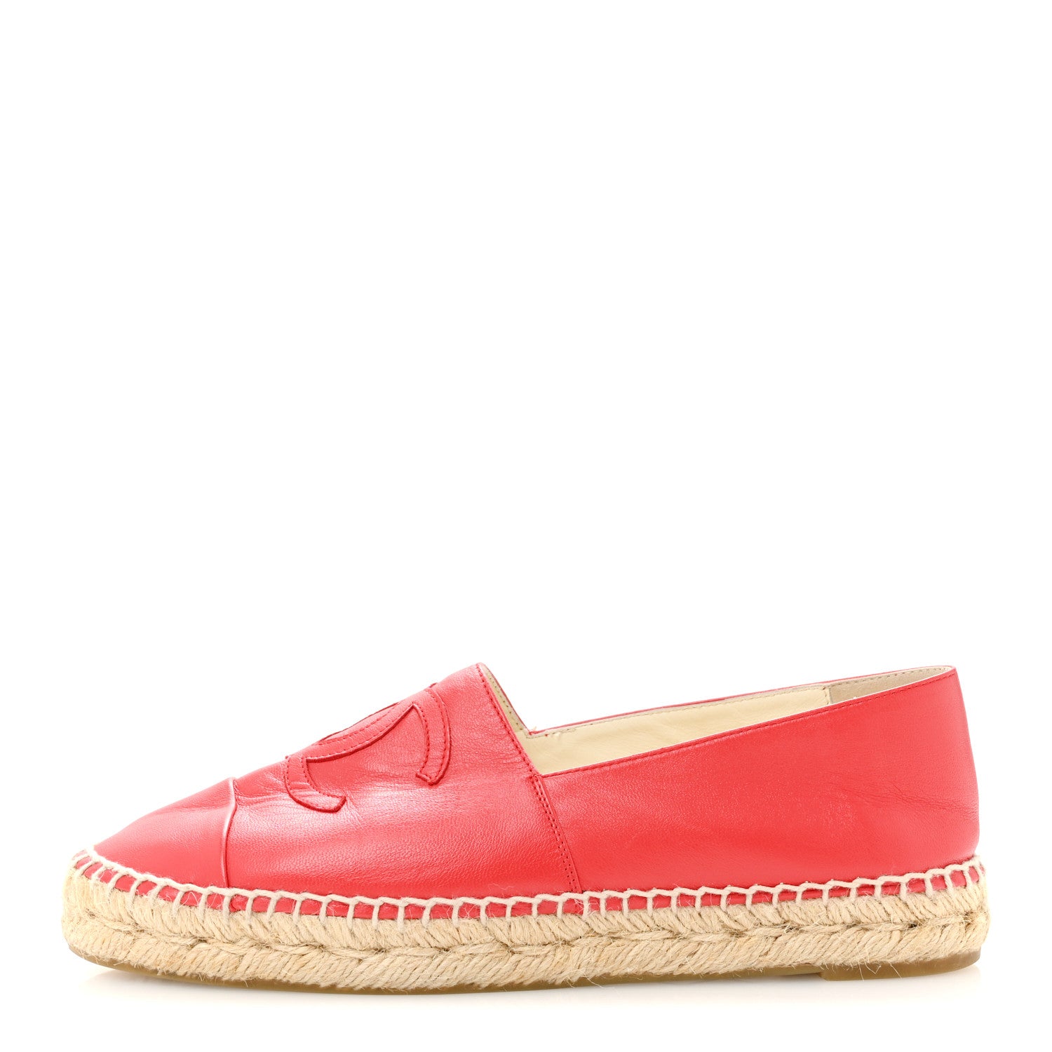 Chanel Lambskin CC Espadrilles 38 Red 1 of 9