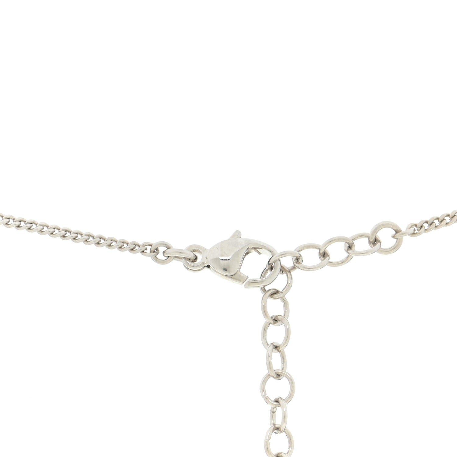 Chanel Crystal CC Drop Pendant Necklace Silver 5 of 6