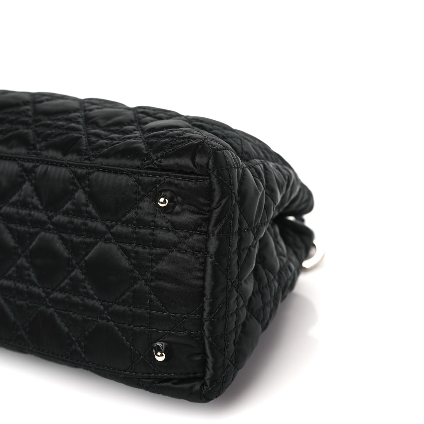 Satin Cannage Charming Lock Flap Shoulder Bag Black