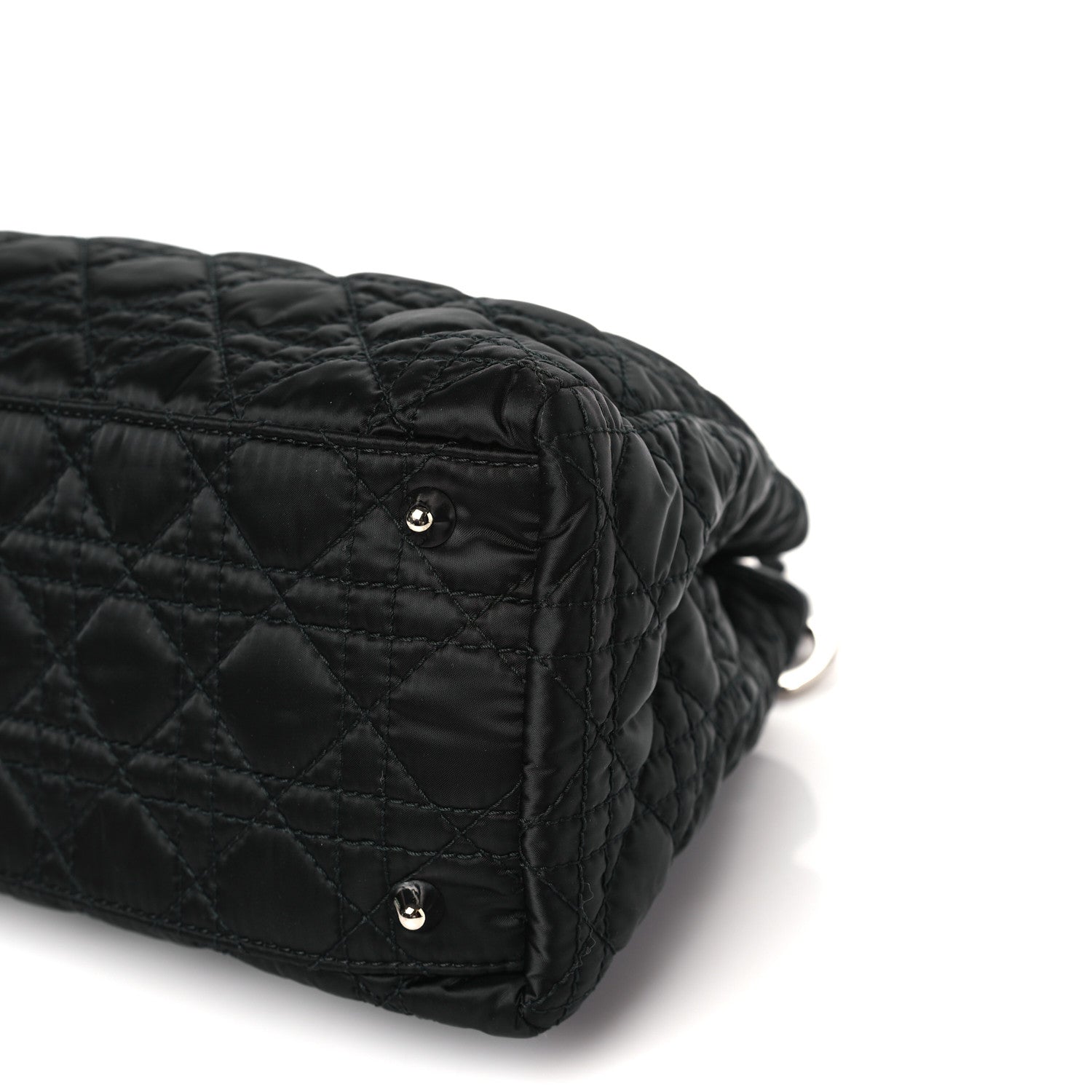 Christian Dior Satin Cannage Charming Lock Flap Shoulder Bag Black 9 of 10