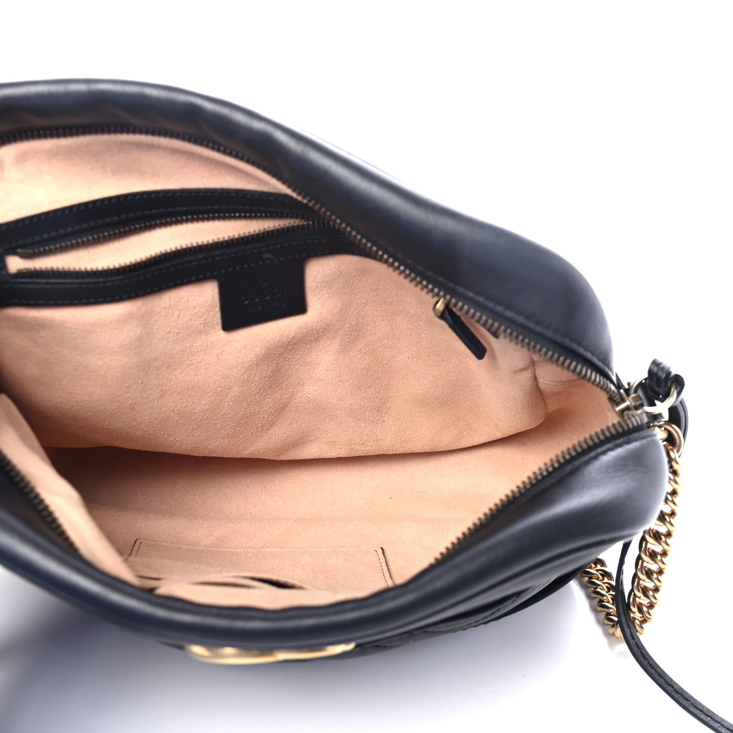 Gucci Calfskin Matelasse Medium GG Marmont Chain Shoulder Bag Black 4 of 4