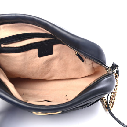 Gucci Calfskin Matelasse Medium GG Marmont Chain Shoulder Bag Black 4 of 4