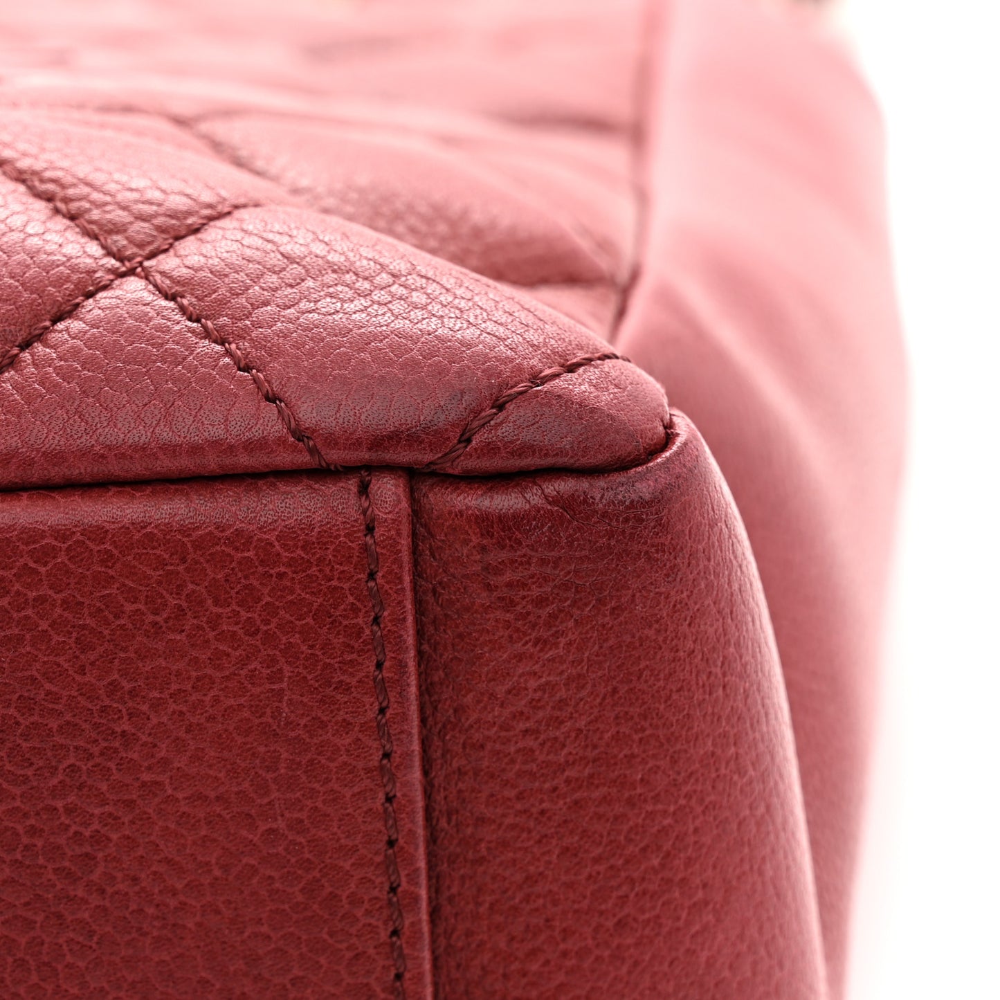 Caviar Quilted Petit Shopping Tote PST Red
