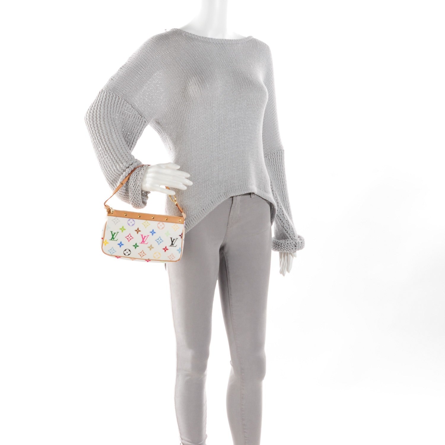 Louis Vuitton Monogram Multicolor Pochette Accessories White 2 of 9