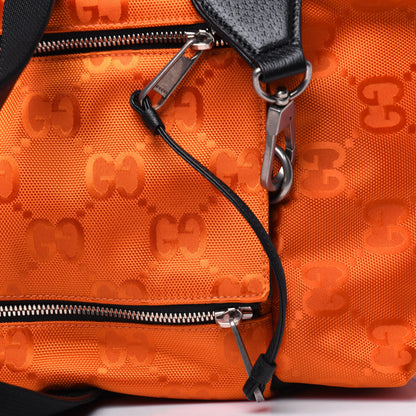 Gucci Econyl Nylon Monogram Off The Grid Duffle Bag Carrot Orange Black 12 of 14