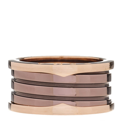 Bulgari 18K Rose Gold Bronze Cermet B.Zero1 Roma Four-Band Ring 63 10.25 1 of 7