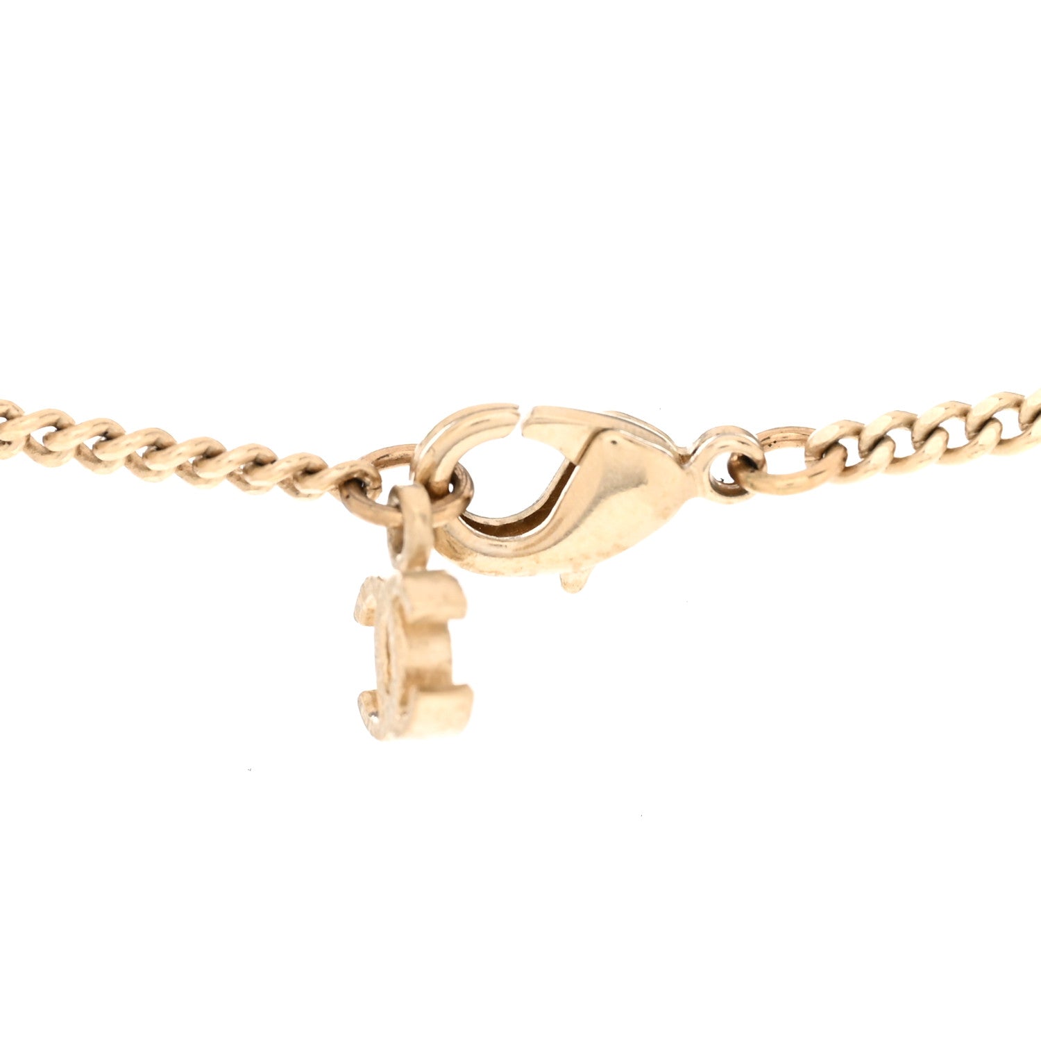 Chanel Pearl CC Pendant Necklace Light Gold 5 of 6