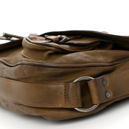 Christian Dior CHRISTIAN DIOR Calfskin Gaucho Double Saddle Bag Brown 9 of 9