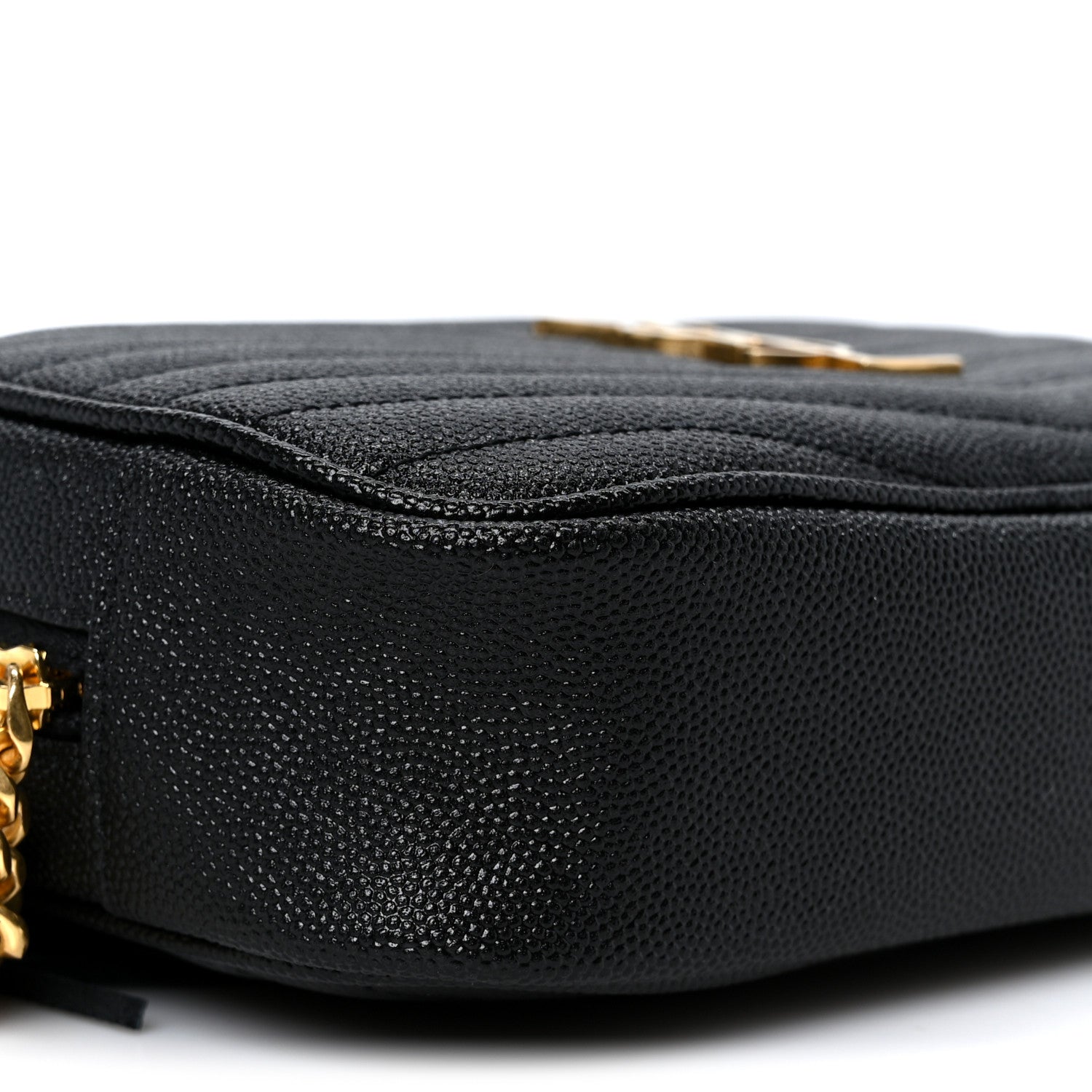 Saint Laurent Grain De Poudre Matelasse Monogram Mini Lou Camera Bag Black 8 of 10