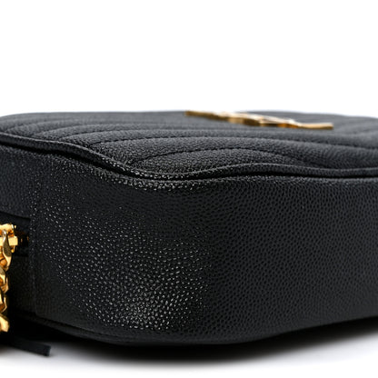 Saint Laurent Grain De Poudre Matelasse Monogram Mini Lou Camera Bag Black 8 of 10