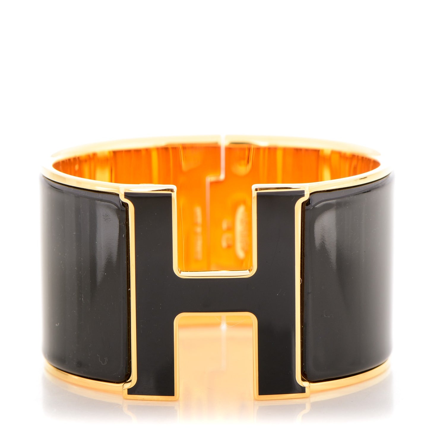 Enamel Extra Wide Clic H Bracelet PM Black