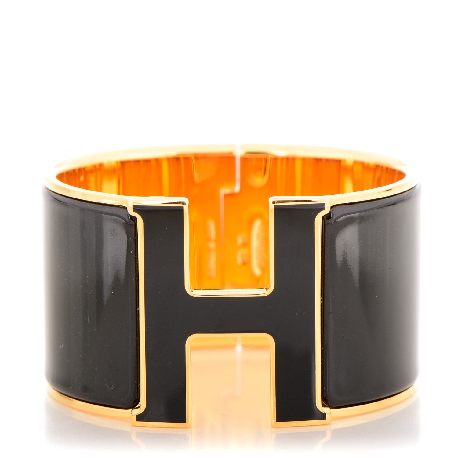 Hermes Enamel Extra Wide Clic H Bracelet PM Black 1 of 4