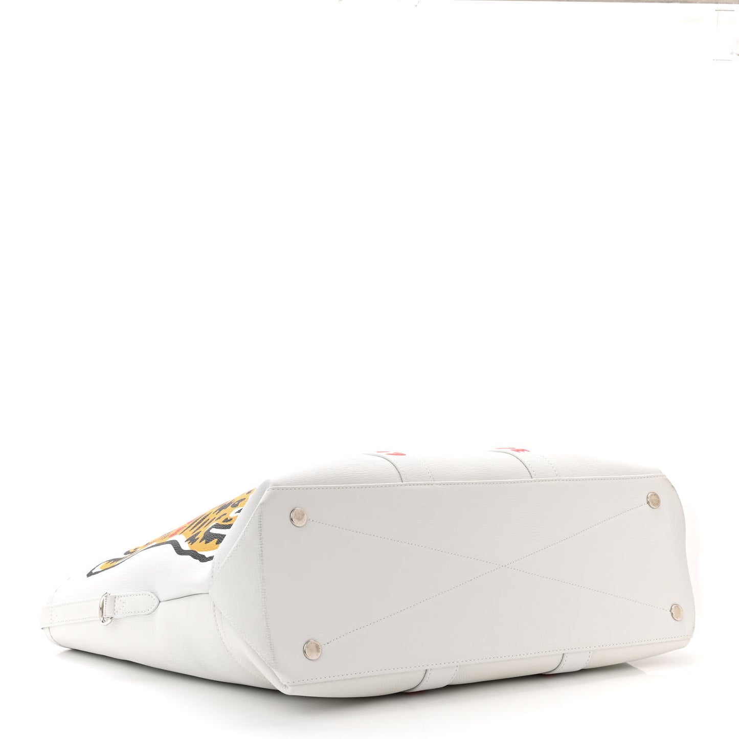 X NIGO Calfskin Tiger Journey Tote White