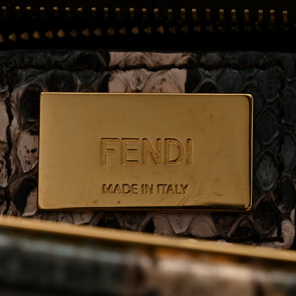 Fendi Snakeskin Mini Peekaboo Iconic Satchel Malachite Carbone 7 of 11