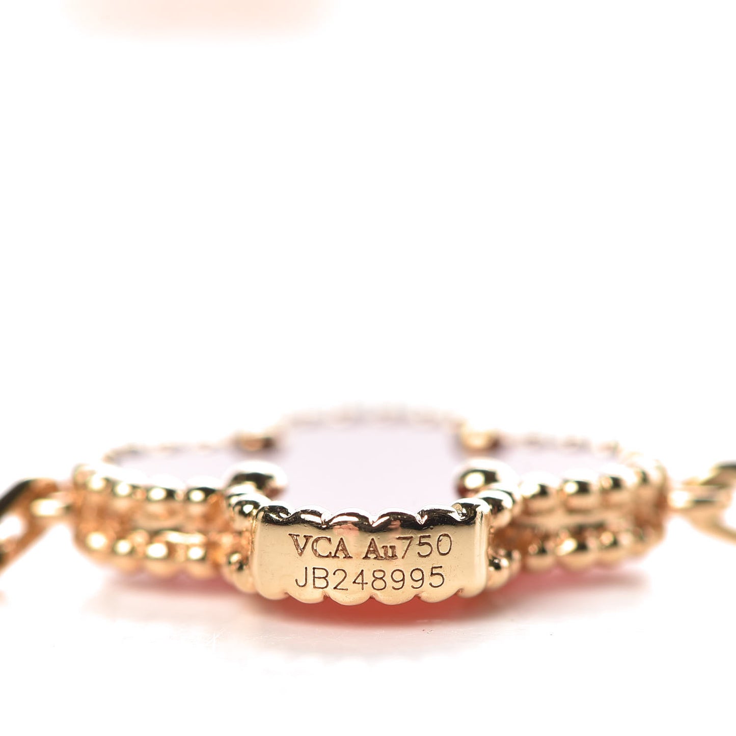 18K Yellow Gold Carnelian 10 Motifs Vintage Alhambra Necklace