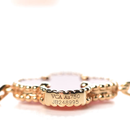 Van Cleef & Arpels 18K Yellow Gold Carnelian 10 Motifs Vintage Alhambra Necklace 6 of 7