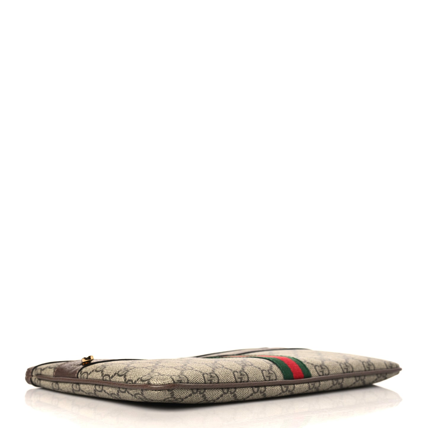 GG Supreme Monogram Large Ophidia Pouch Clutch Brown