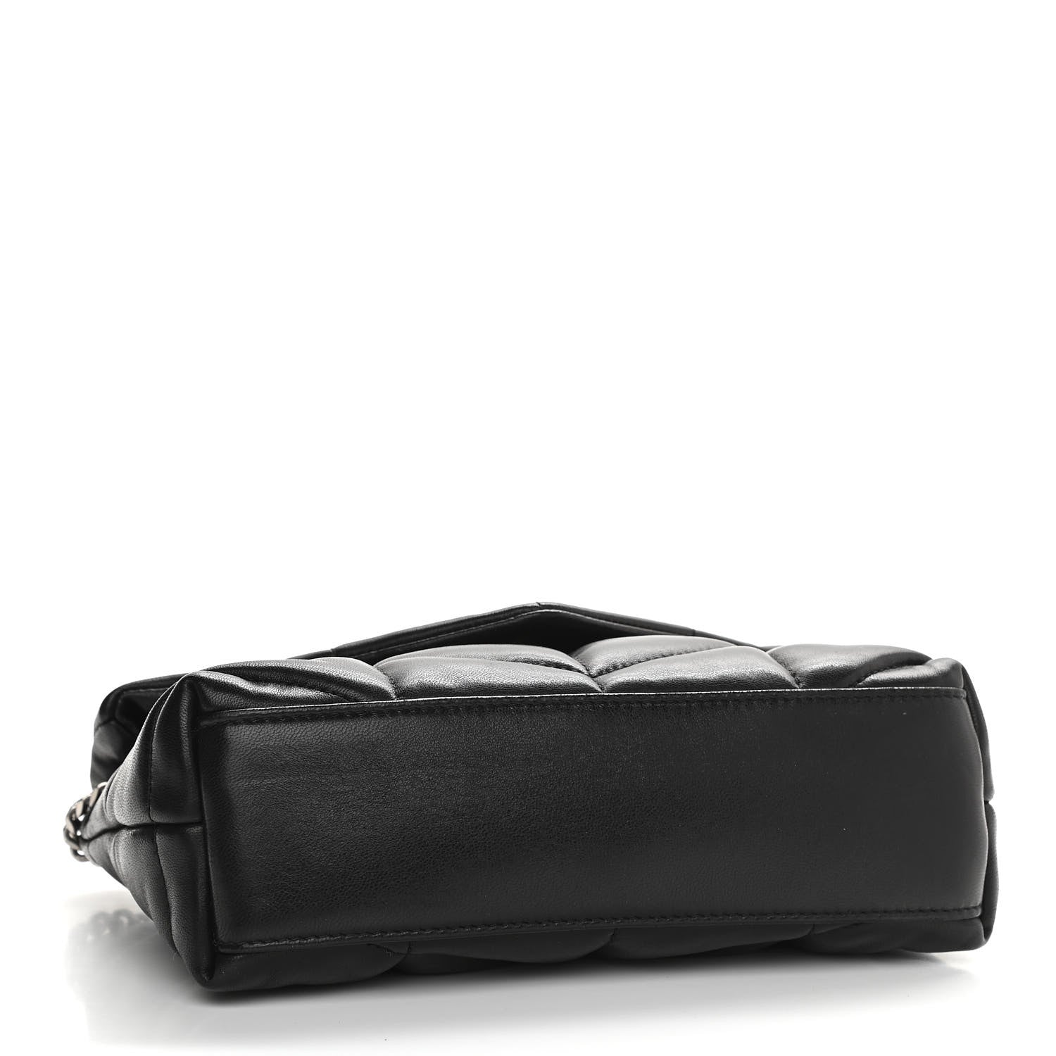 Saint Laurent Lambskin Quilted Toy Loulou Puffer Monogram Chain Satchel Black 4 of 11