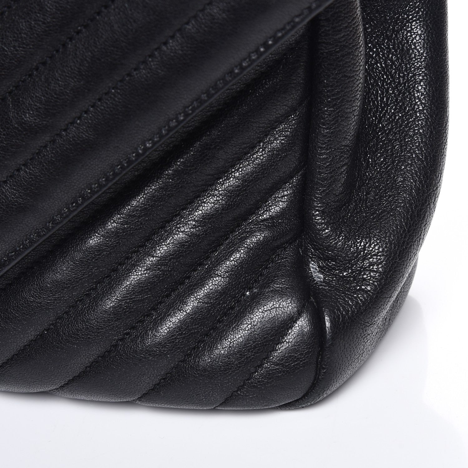 Saint Laurent Sheepskin Matelasse Chevron Monogram Large College Satchel Black 11 of 12