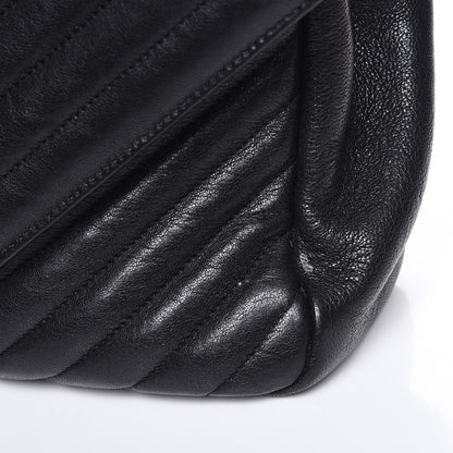 Saint Laurent Sheepskin Matelasse Chevron Monogram Large College Satchel Black 11 of 12