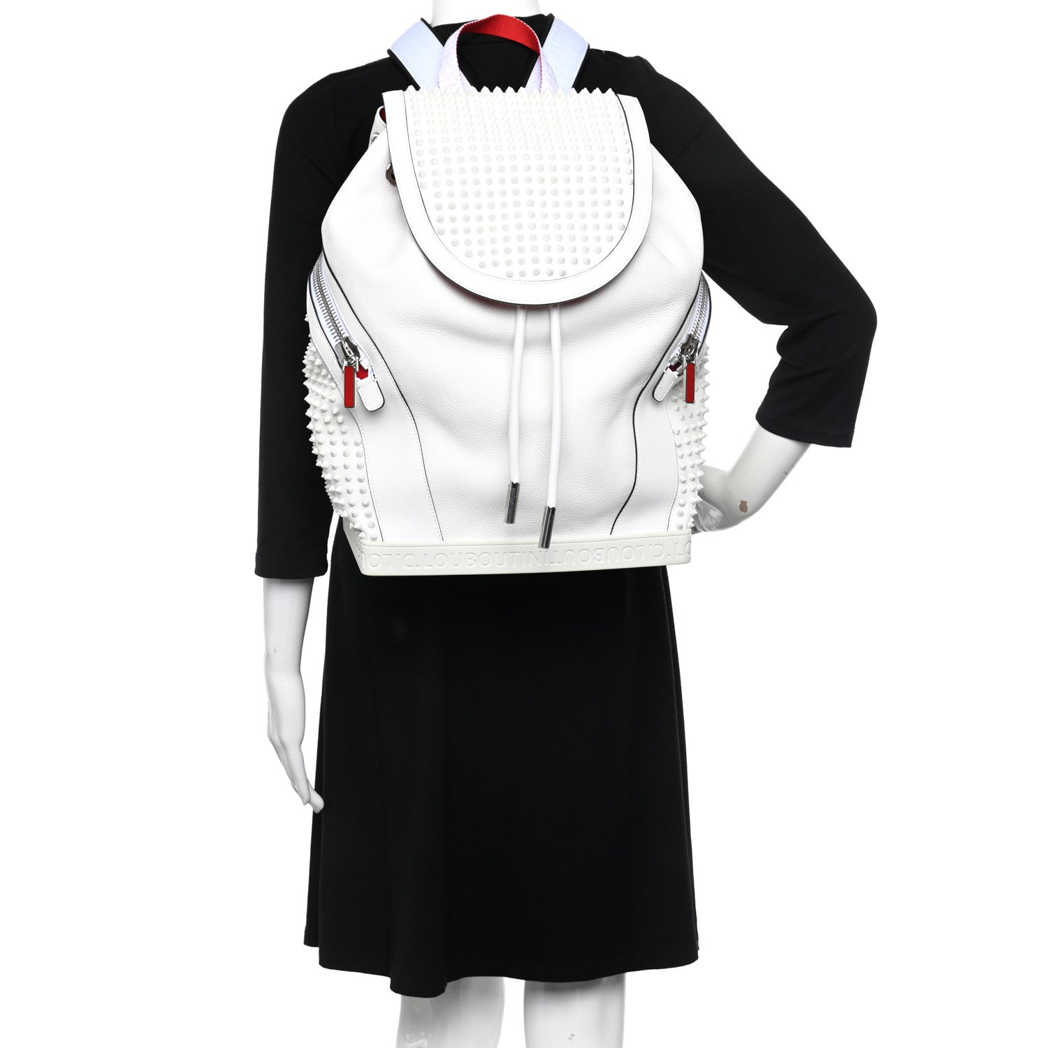 Christian Louboutin Calfskin Spiked Explorafunk Backpack White 2 of 11