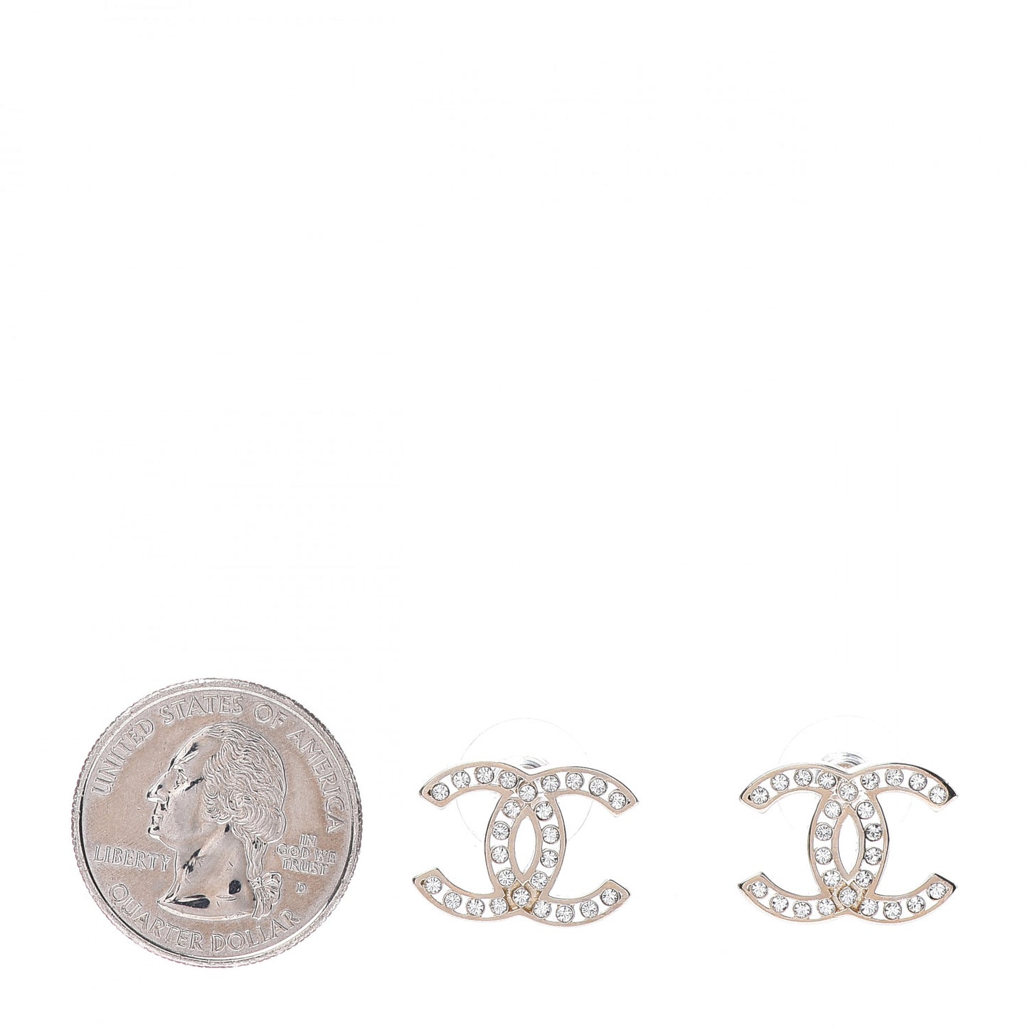 Crystal CC Large Earrings Gold