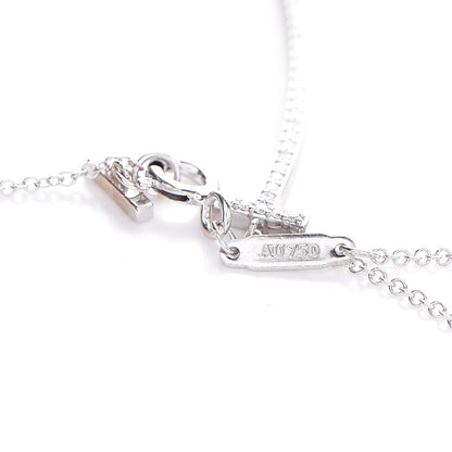 Tiffany 18K White Gold Diamond T Smile Pendant Necklace 7 of 9