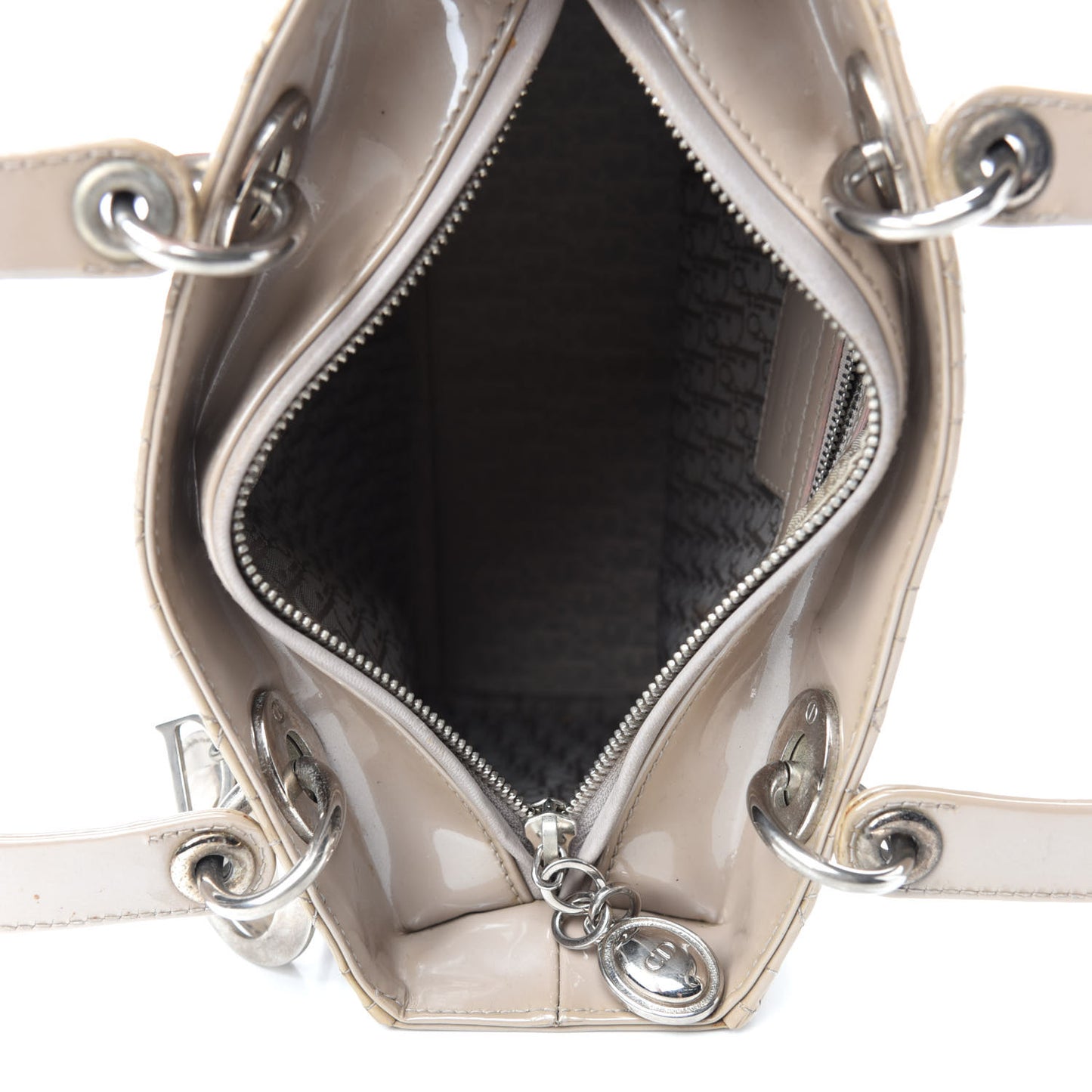 Patent Cannage Medium Lady Dior Grey