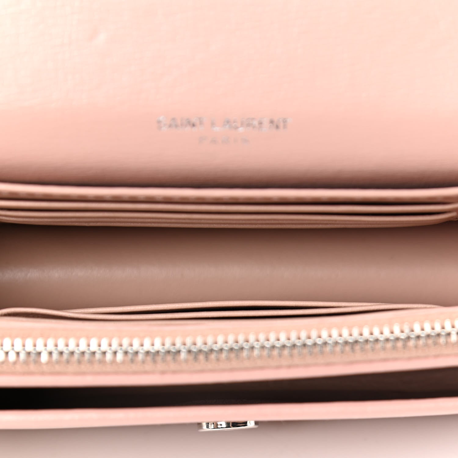 Saint Laurent Calfskin Monogram Sunset Chain Wallet Light Pink 4 of 6