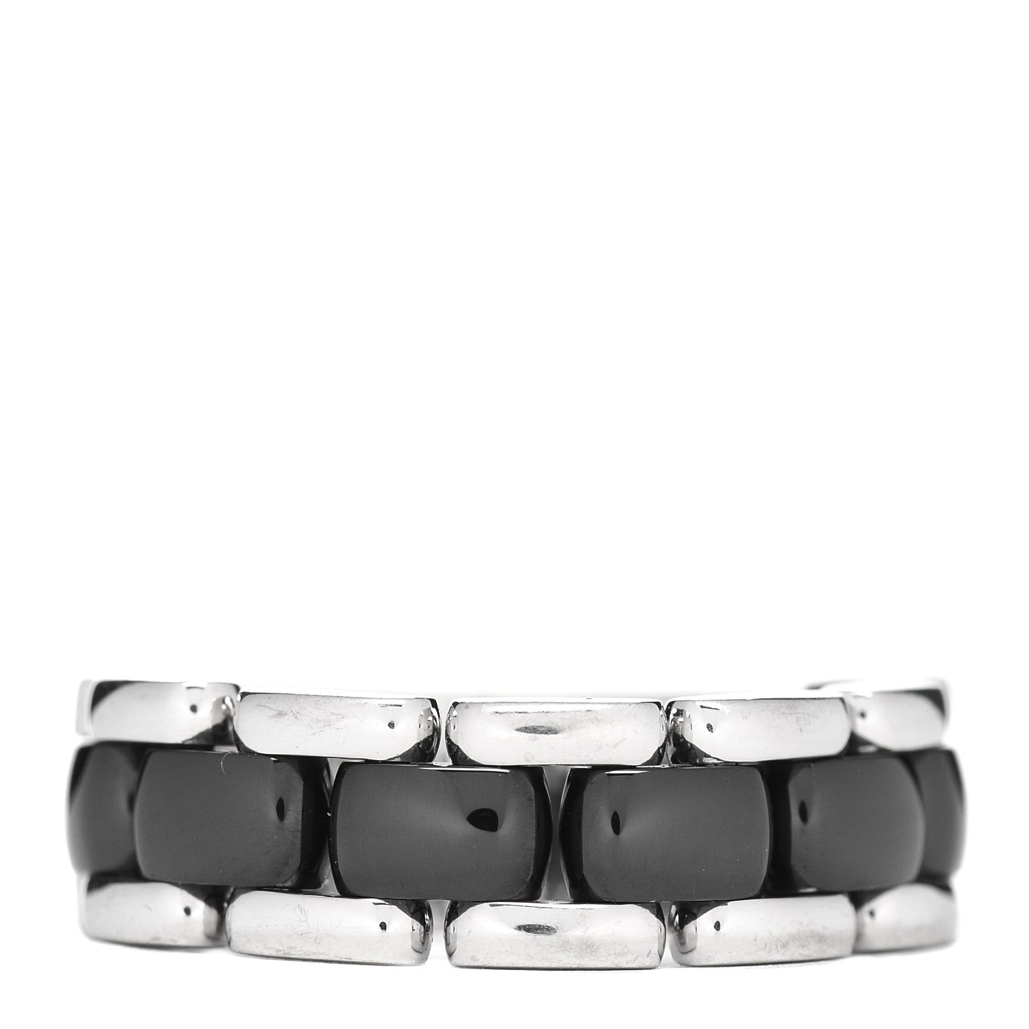 Chanel 18K White Gold Black Ceramic Medium Ultra Ring 54 7 1 of 4