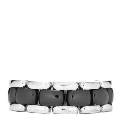 Chanel 18K White Gold Black Ceramic Medium Ultra Ring 54 7 1 of 4
